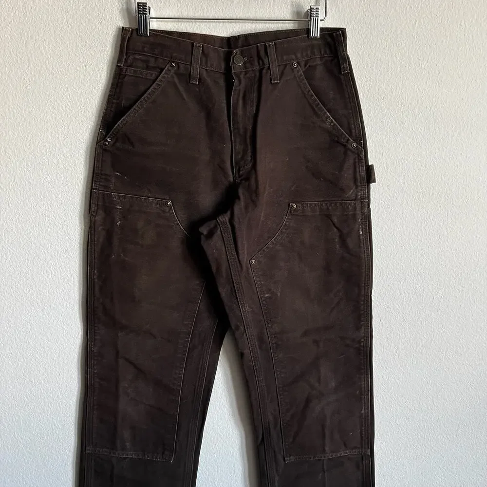 Carhartt B136 DKB brown double knee work wear carpenter pants